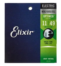 ELIXIR 19102 Electric Nickel Plated Steel OptiWeb Medium 11-49