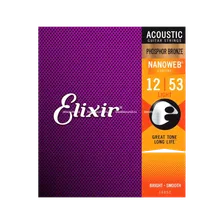 ELIXIR 16052 NanoWeb струны для акустической гитары, 12-53