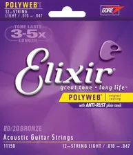ELIXIR 11150 PolyWeb Light 10-47 струны для 12-струнной акустической гитары