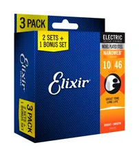 ELIXIR 16545 NANOWEB Струны для акустической гитары, 12-53 (3PACK)
