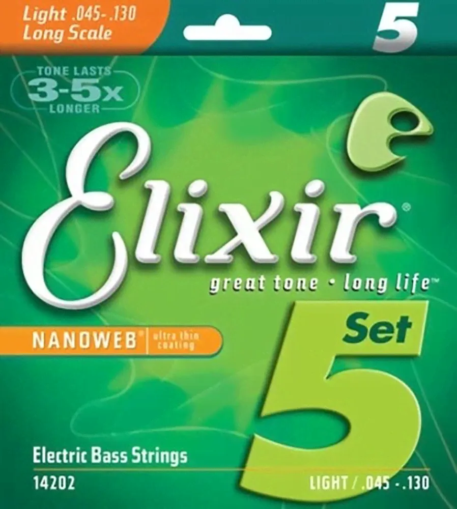 Струны для бас гитары ELIXIR 14202 (45-130) 5 струнной-0