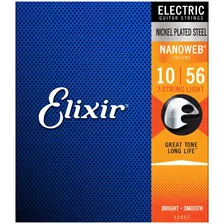 Elixir 10-56 Light Nanoweb 12057 7 Strings