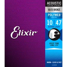 Струны Elixir 11025 POLYWEB 11-52 бронза для акустической гитары